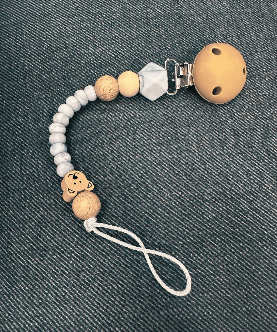 CMC Gold Dummy Clip - Natural (Design 3) CMC Baby Preggi Central Maternity Shop