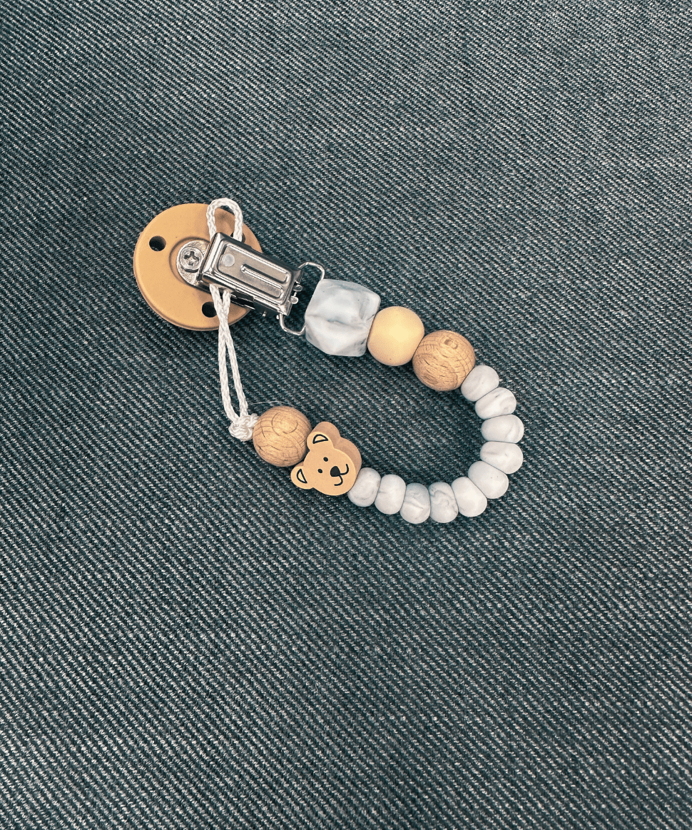 CMC Gold Dummy Clip - Natural (Design 3) CMC Baby Preggi Central Maternity Shop