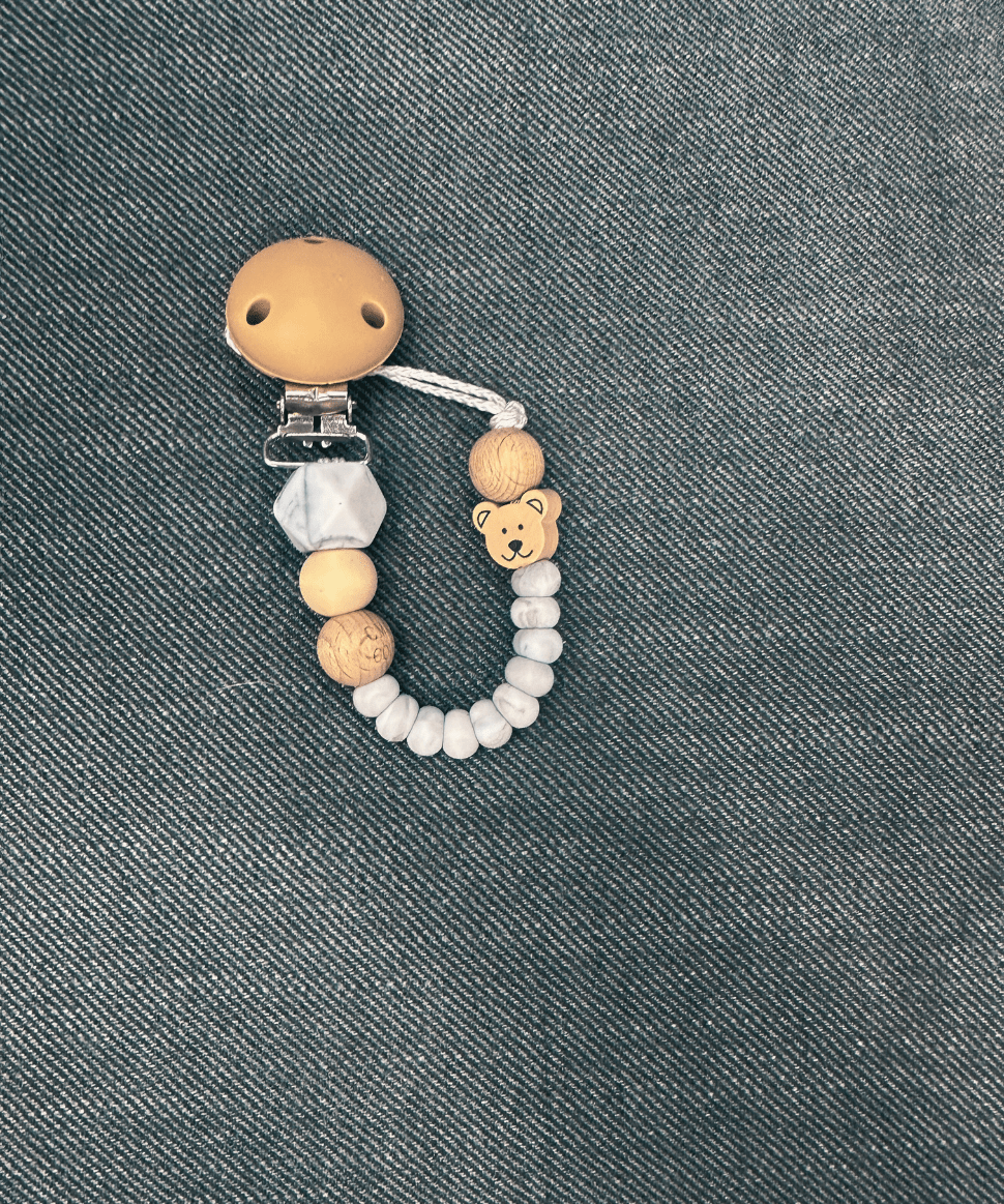 CMC Gold Dummy Clip - Natural (Design 3) CMC Baby Preggi Central Maternity Shop