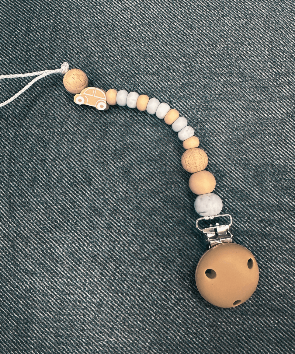 CMC Gold Dummy Clip - Natural (Design 4) CMC Baby Preggi Central Maternity Shop
