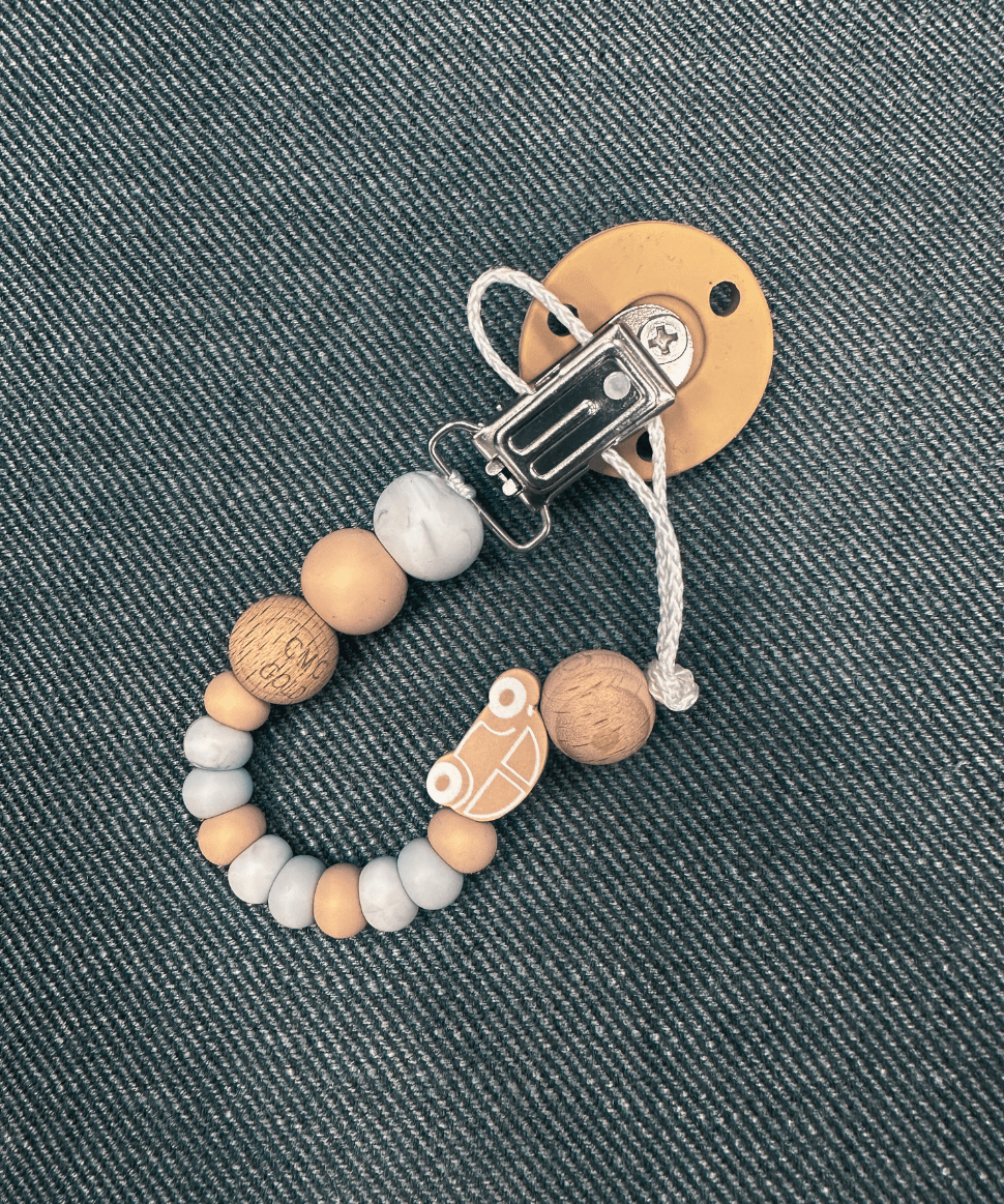 CMC Gold Dummy Clip - Natural (Design 4) CMC Baby Preggi Central Maternity Shop