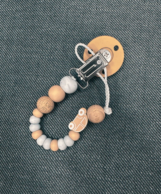 CMC Gold Dummy Clip - Natural (Design 4) CMC Baby Preggi Central Maternity Shop