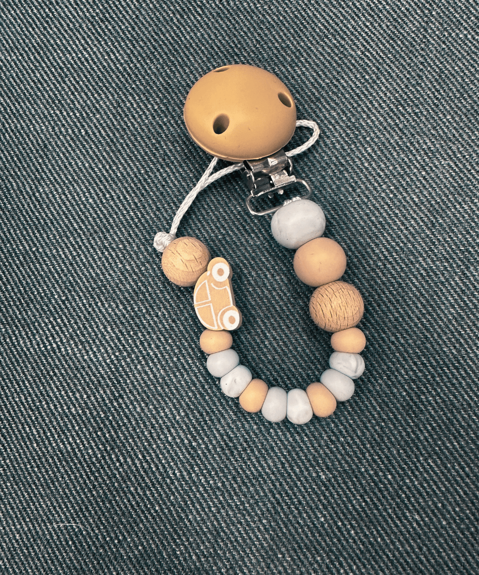 CMC Gold Dummy Clip - Natural (Design 4) CMC Baby Preggi Central Maternity Shop