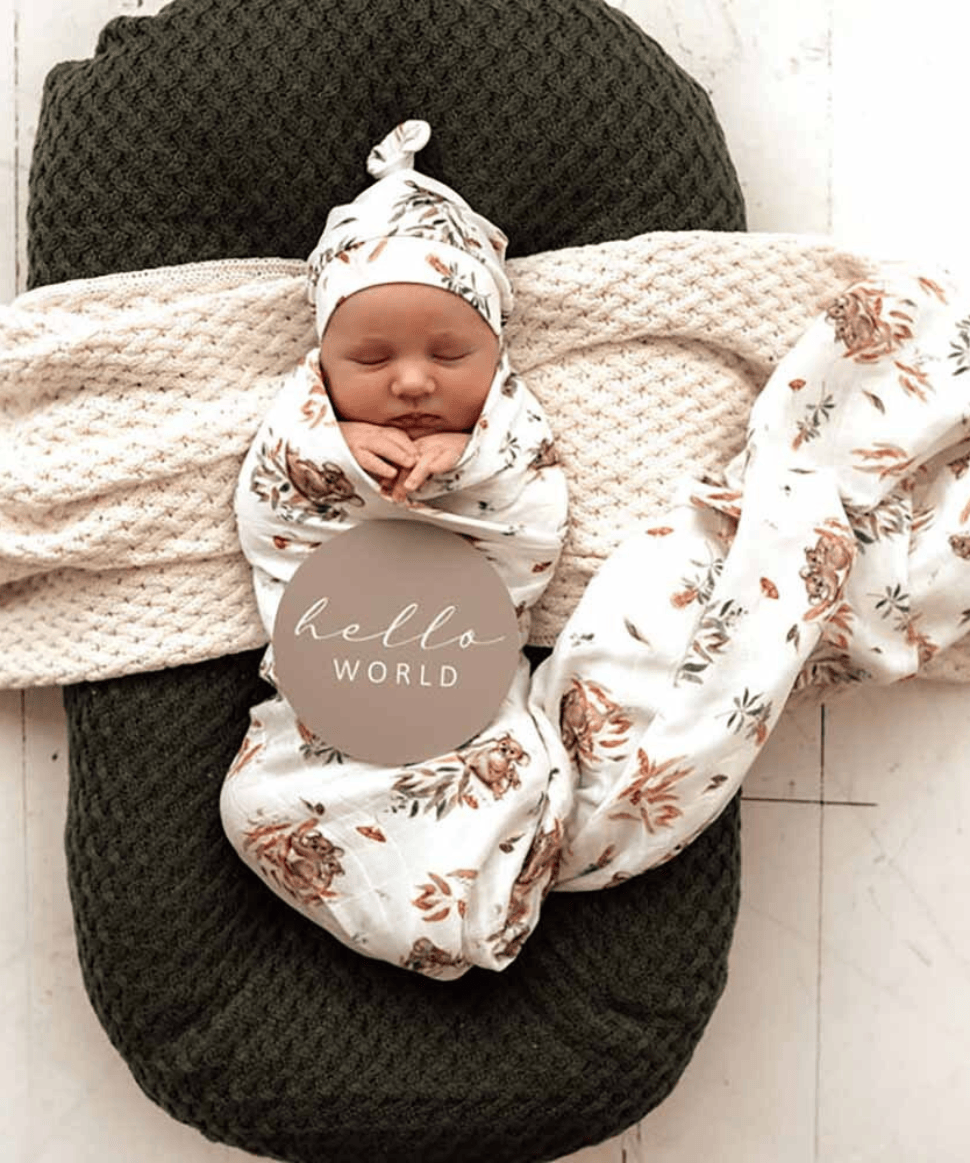 Koala & Gumnut Grey Reversible Milestone Cards Snuggle Hunny Baby 9357334007184 Preggi Central Maternity Shop