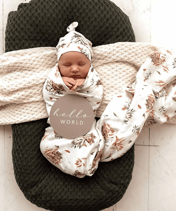 Koala &amp; Gumnut Grey Reversible Milestone Cards Snuggle Hunny Baby 9357334007184 Preggi Central Maternity Shop