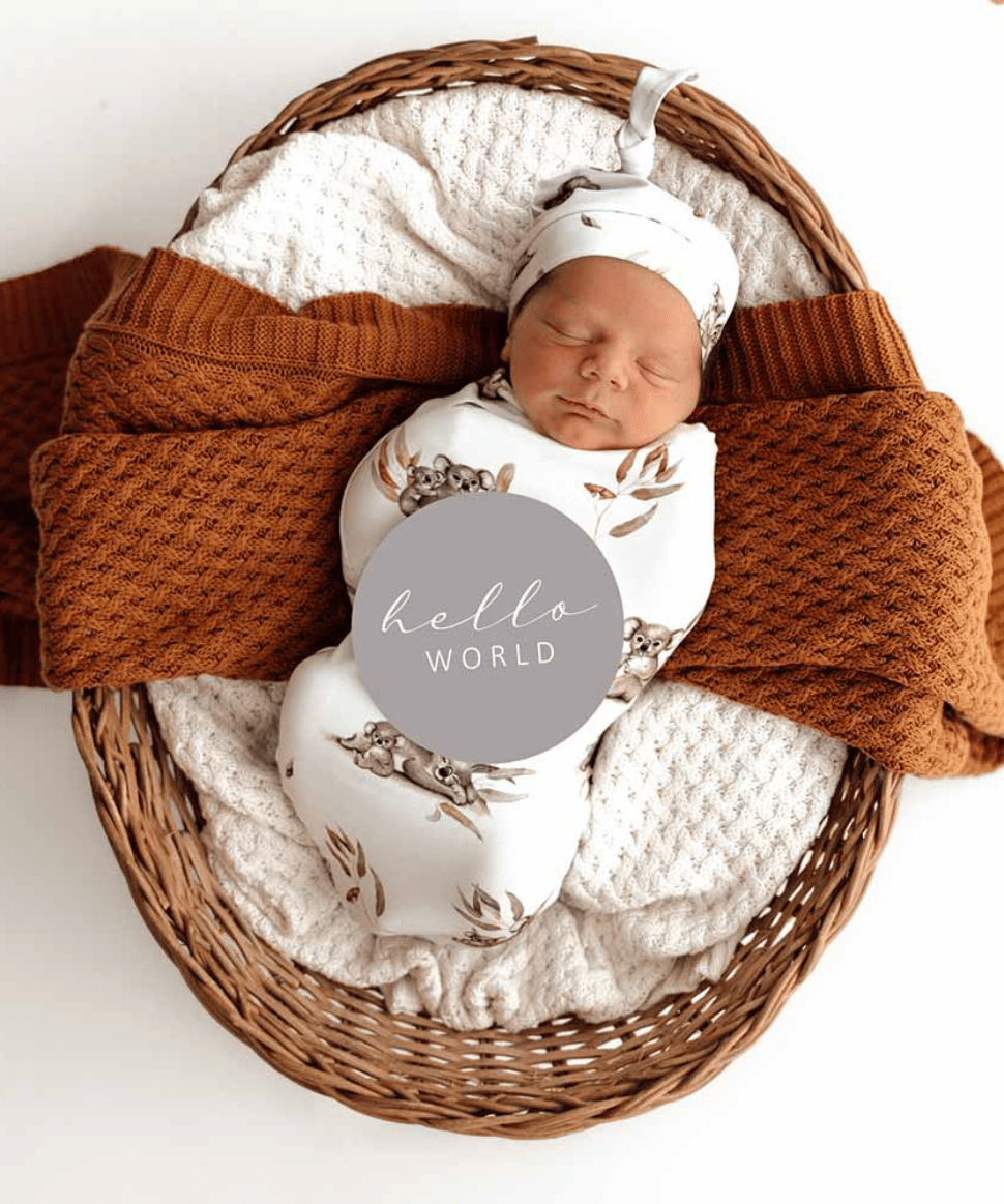 Koala Organic Snuggle Swaddle & Beanie Set Snuggle Hunny Baby Preggi Central Maternity Shop