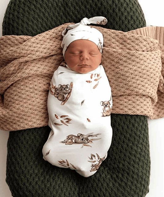 Koala Organic Snuggle Swaddle & Beanie Set Snuggle Hunny Baby Preggi Central Maternity Shop