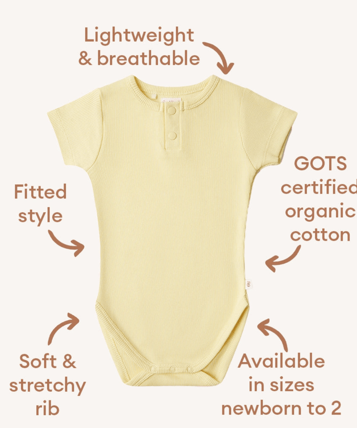 Sunlight Short Sleeve Organic Bodysuit Snuggle Hunny Baby Preggi Central Maternity Shop