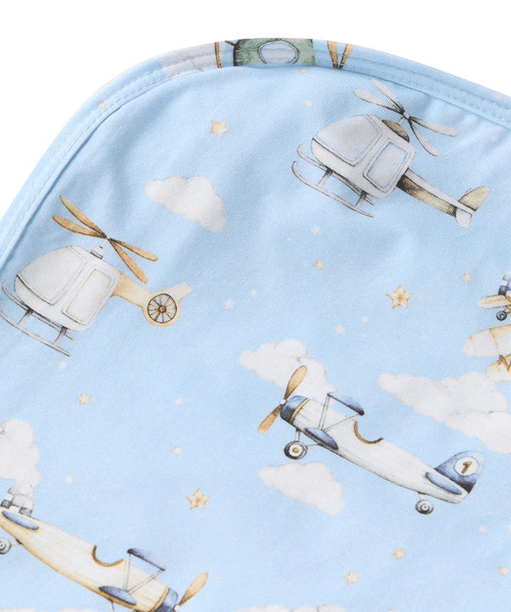Taking Flight Organic Jersey Wrap &amp; Beanie Set Snuggle Hunny Baby Preggi Central Maternity Shop