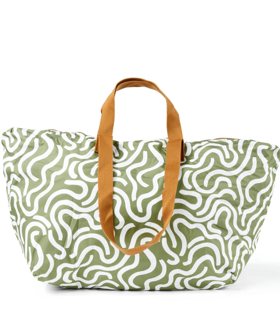 Fold-Up Tote - Green Squiggle OiOi Preggi Central Maternity Shop