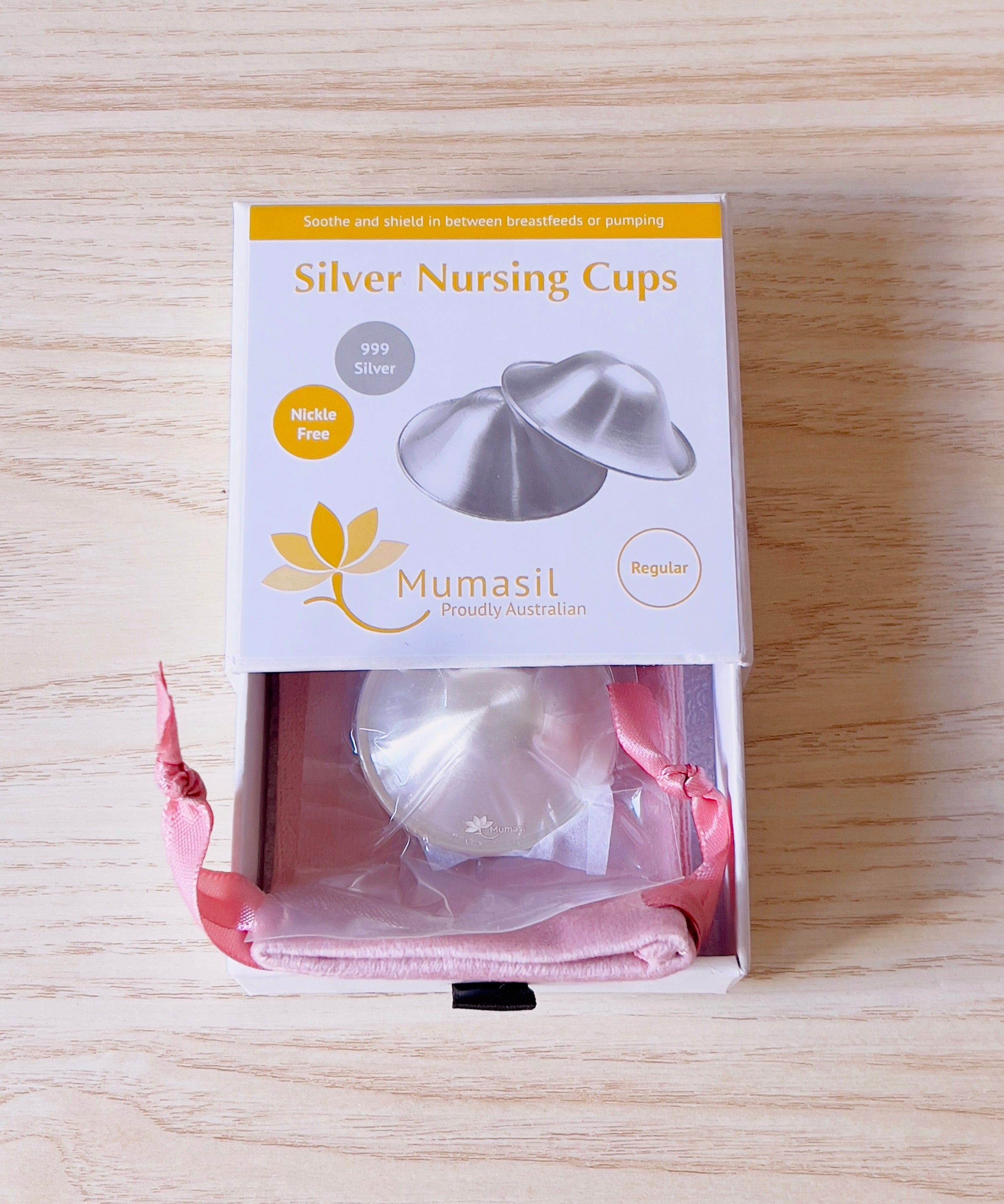 Cradle & Grace Pure 999 Silver Nursing Cups + Carrying Case