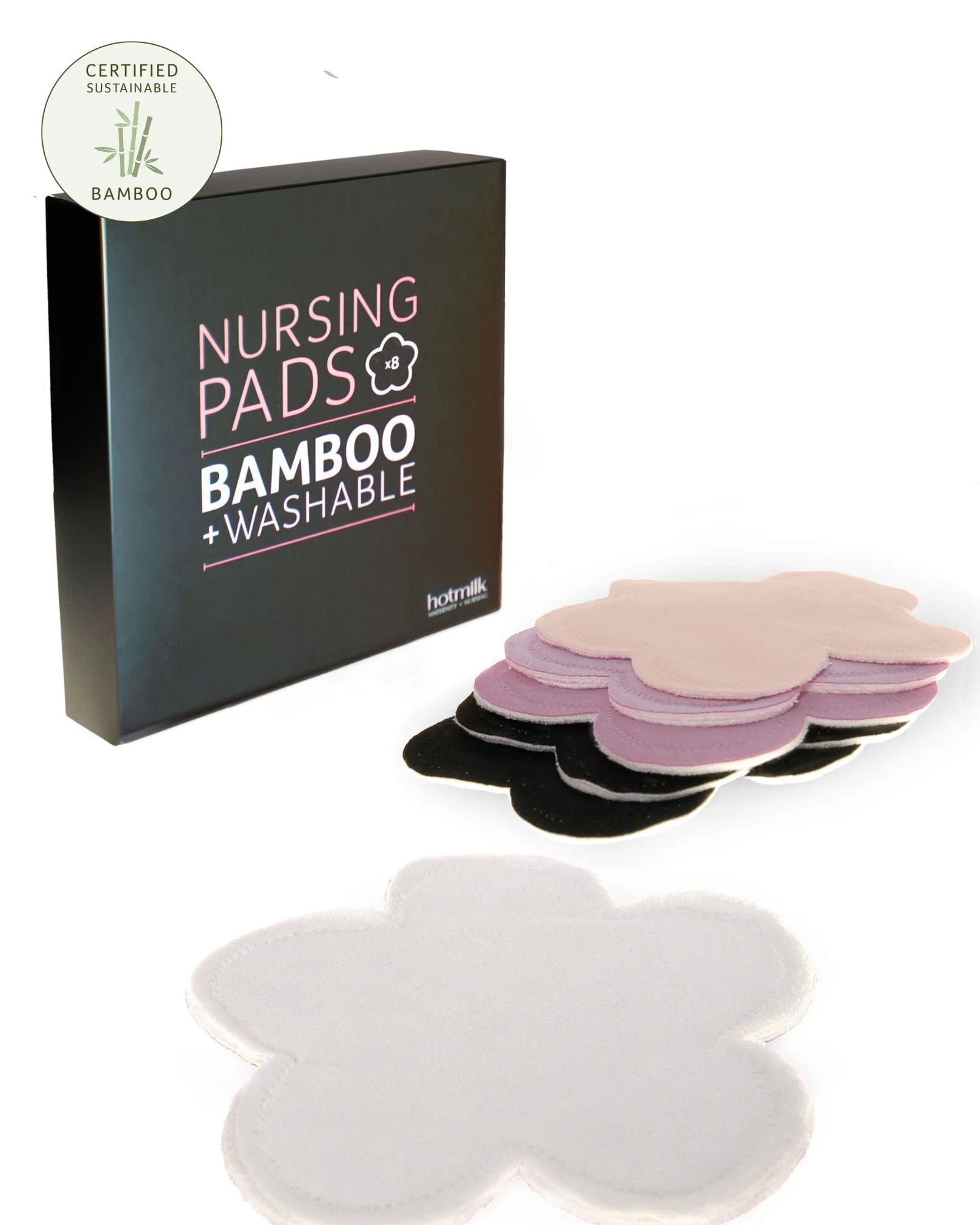 Bamboo Nursing Pads - 8 Pads Hotmilk Maternity Lingerie 9420044063945 Preggi Central Maternity Shop