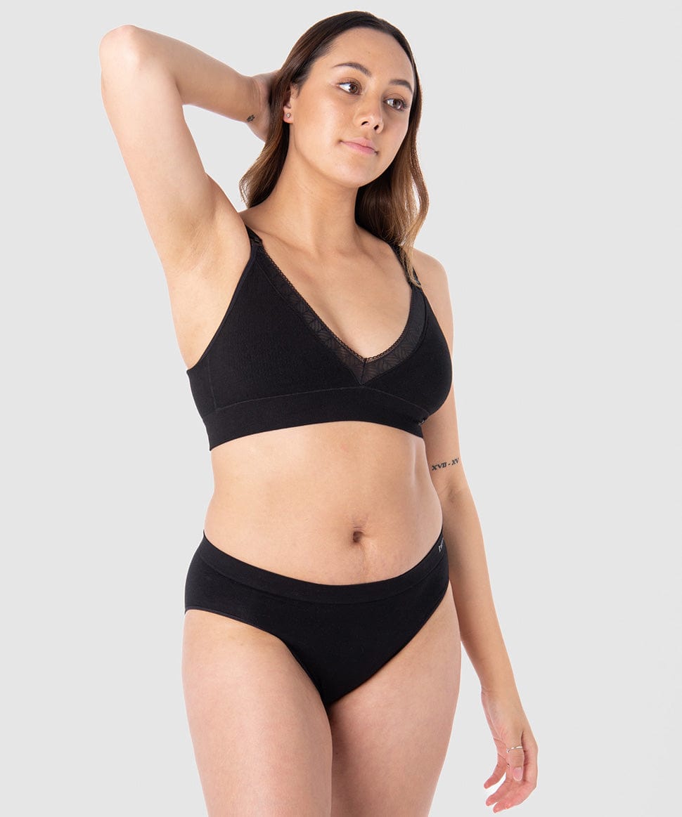 Caress Seamfree Bamboo Regular Cup Wirefree in Black Hotmilk Maternity Lingerie Preggi Central Maternity Shop