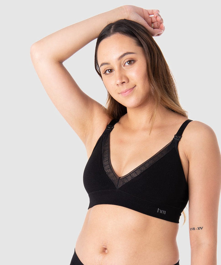 Caress Seamfree Bamboo Regular Cup Wirefree in Black Hotmilk Maternity Lingerie Preggi Central Maternity Shop