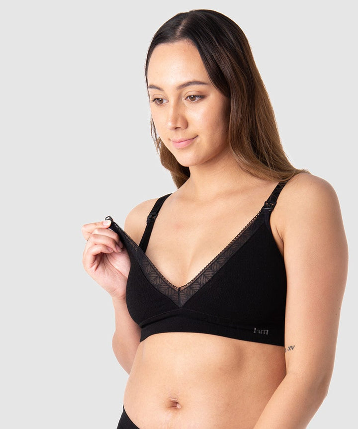 Caress Seamfree Bamboo Regular Cup Wirefree in Black Hotmilk Maternity Lingerie Preggi Central Maternity Shop