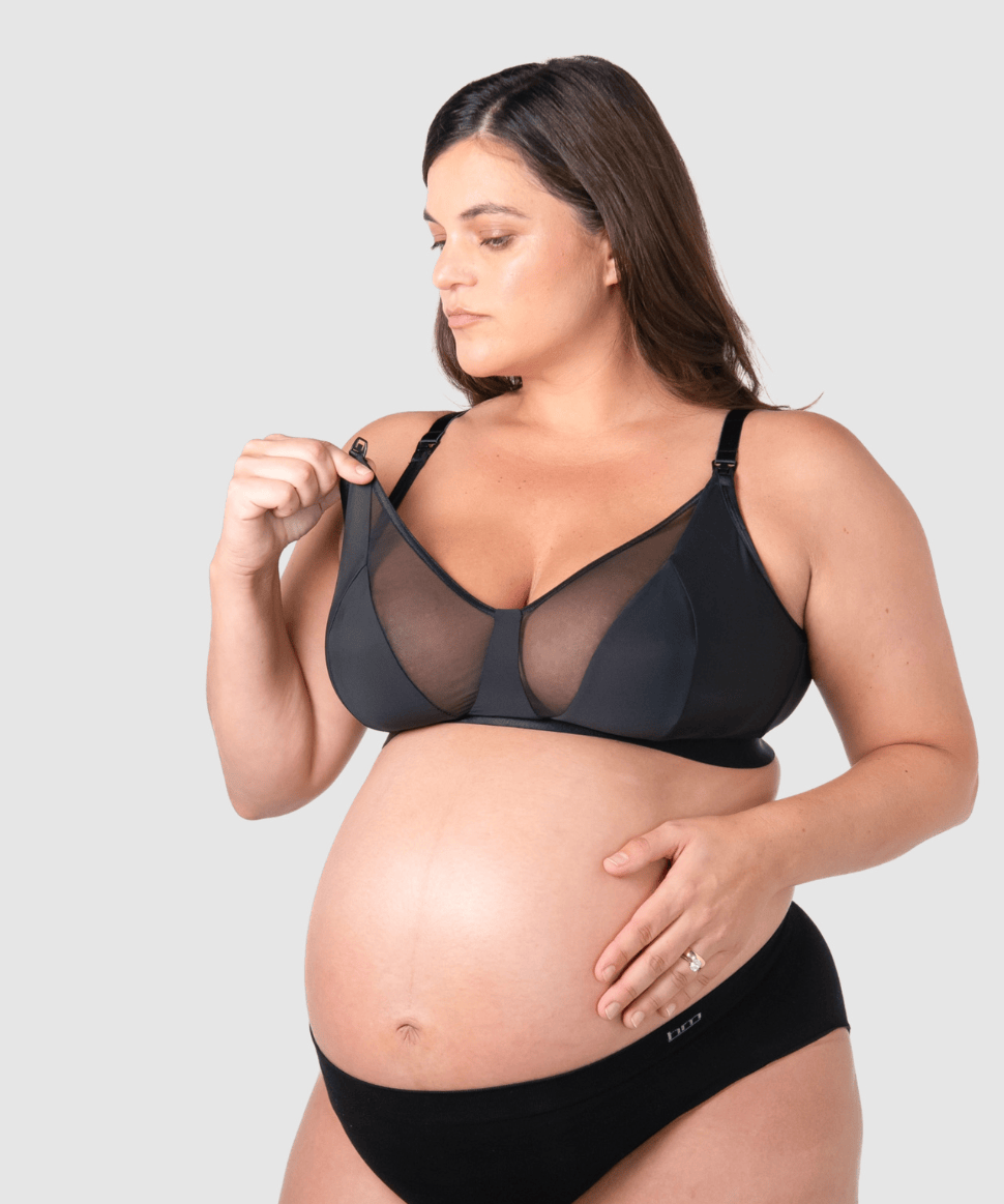 Flawless Plunge Full Cup Nursing Bra - Black Hotmilk Maternity Lingerie Preggi Central Maternity Shop