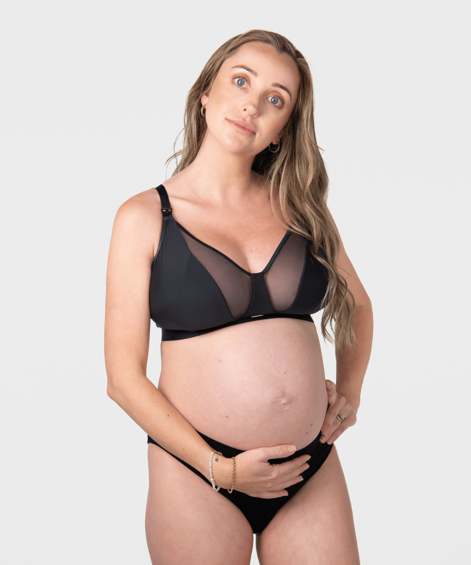 Flawless Plunge Full Cup Nursing Bra - Black Hotmilk Maternity Lingerie Preggi Central Maternity Shop