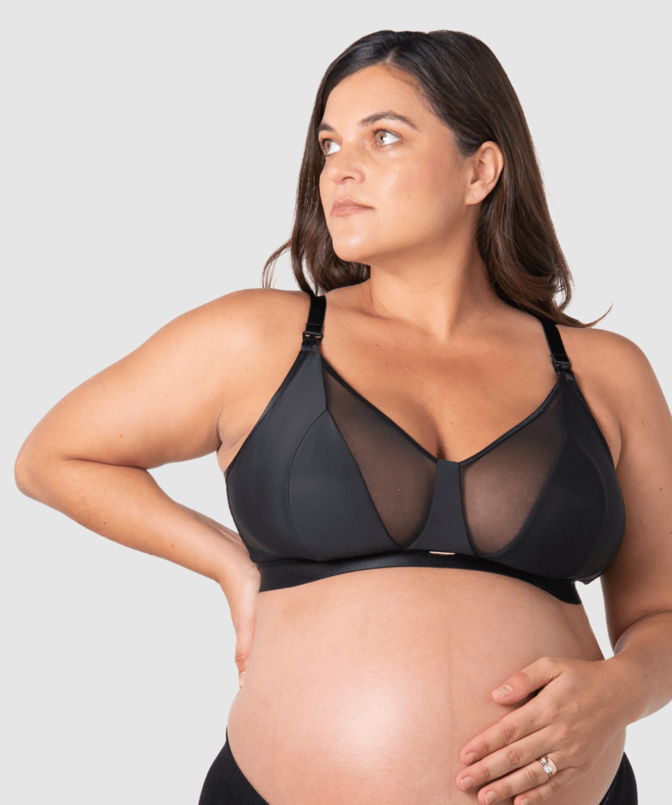 Flawless Plunge Full Cup Nursing Bra - Black Hotmilk Maternity Lingerie Preggi Central Maternity Shop