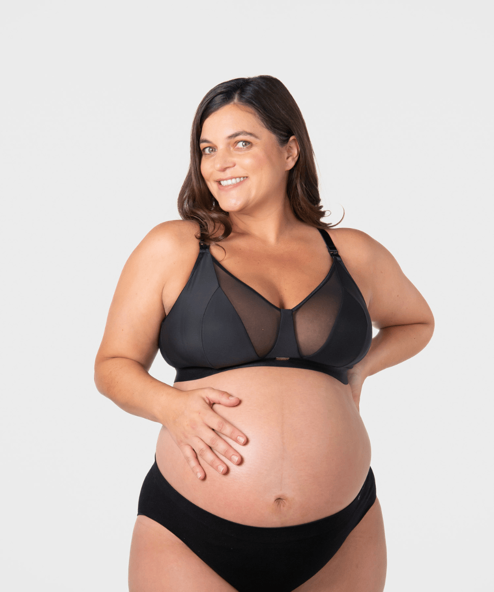 Flawless Plunge Full Cup Nursing Bra - Black Hotmilk Maternity Lingerie Preggi Central Maternity Shop