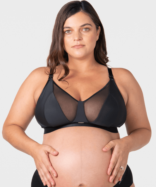 Flawless Plunge Full Cup Nursing Bra - Black Hotmilk Maternity Lingerie Preggi Central Maternity Shop