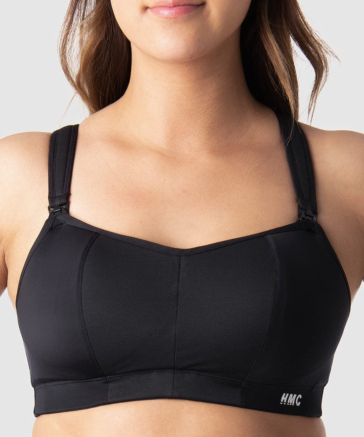 Zen Sports Bra in Black Wirefree Hotmilk Maternity Lingerie Preggi Central Maternity Shop