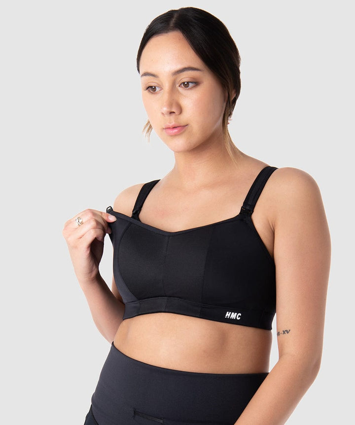 Zen Sports Bra in Black Wirefree Hotmilk Maternity Lingerie Preggi Central Maternity Shop