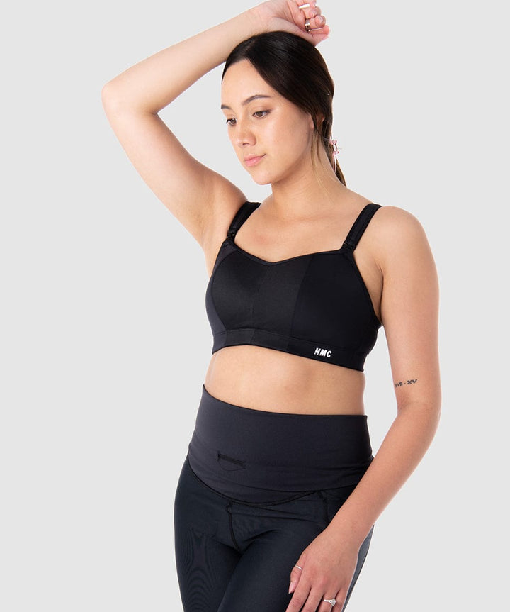 Zen Sports Bra in Black Wirefree Hotmilk Maternity Lingerie Preggi Central Maternity Shop
