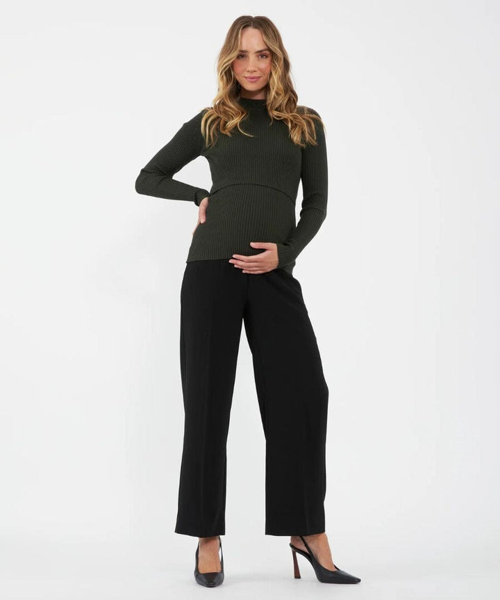 Alexa Wide Leg Pant Black Ripe Maternity Maternity Preggi Central Maternity Shop