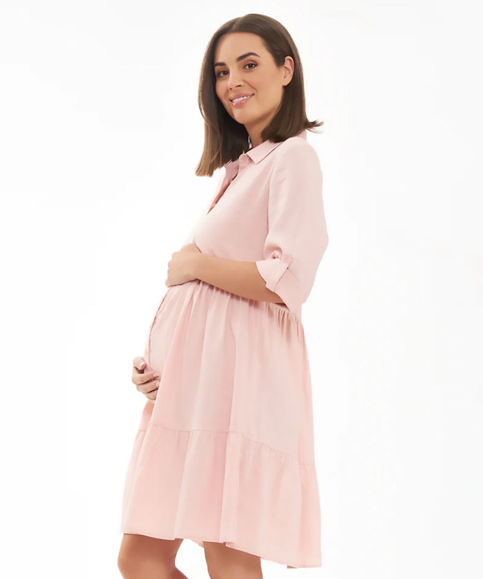 Adel Button Through Dress Ripe Maternity Maternity and Nursing Preggi Central Maternity Shop