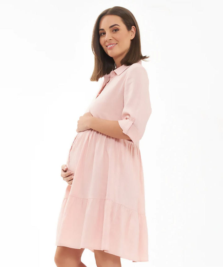 Adel Button Through Dress Ripe Maternity Maternity and Nursing Preggi Central Maternity Shop