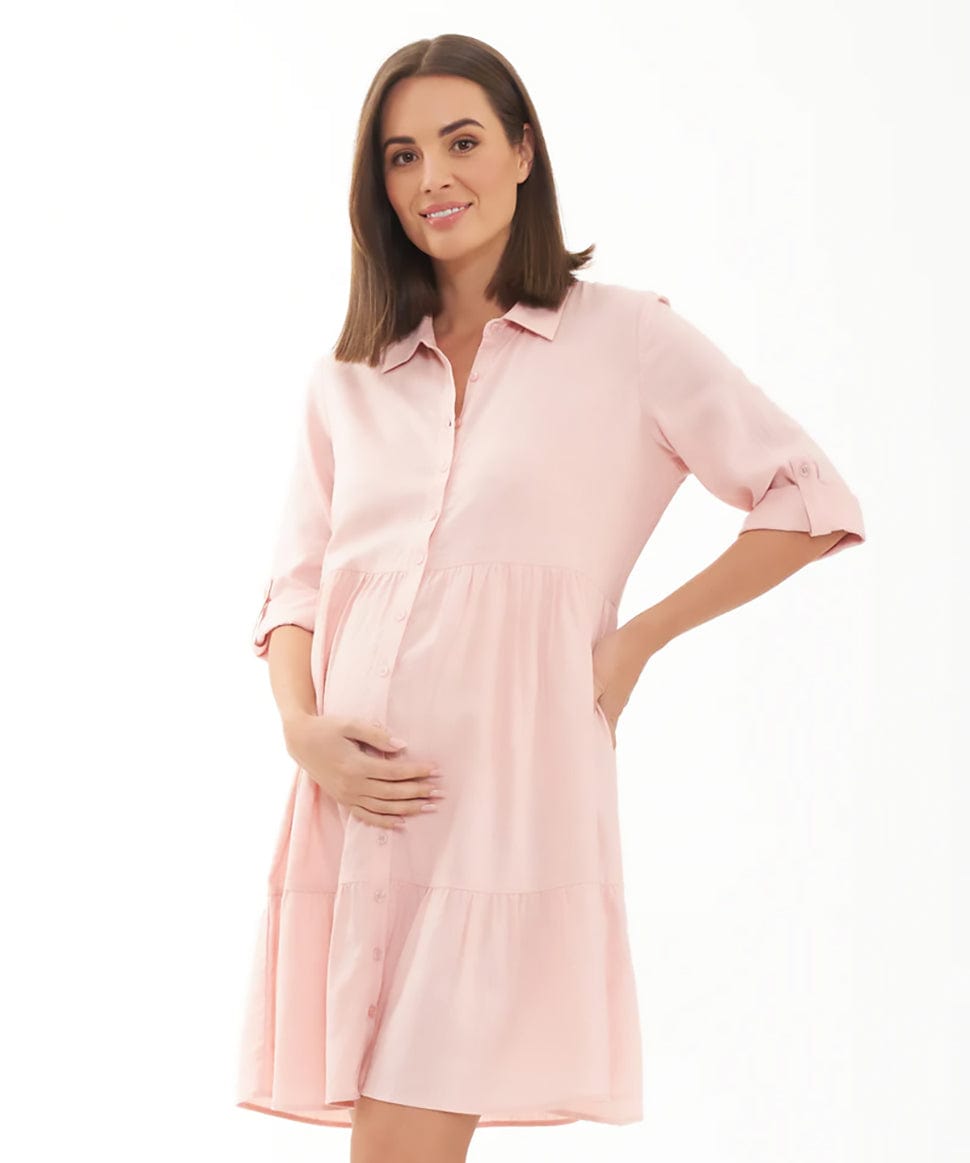 Adel Button Through Dress Ripe Maternity Maternity and Nursing Preggi Central Maternity Shop