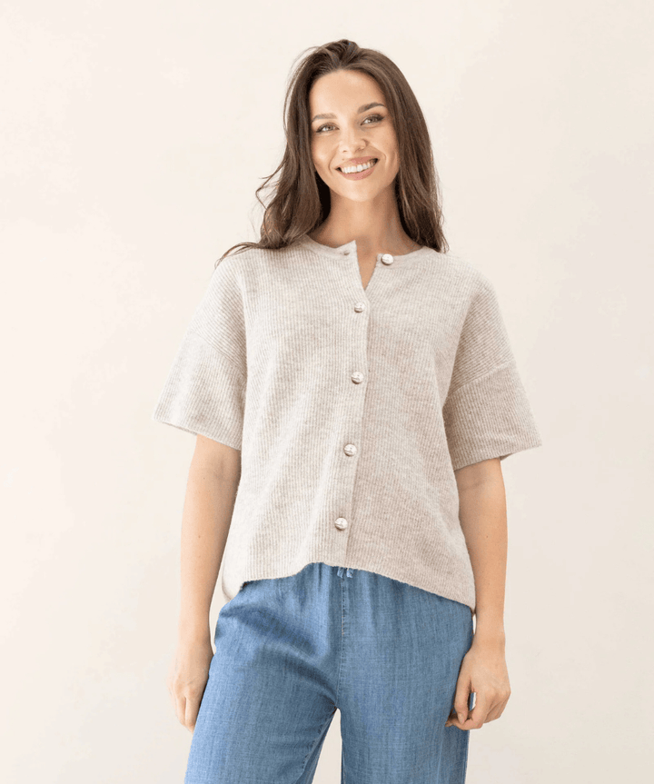Adele Button Knitted Maternity Sweater- Apricot Angel Maternity Maternity and Nursing Preggi Central Maternity Shop