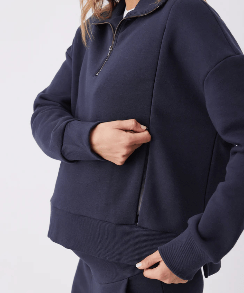 Andi Nursing Sweat Navy Ripe Maternity Maternity and Nursing Preggi Central Maternity Shop