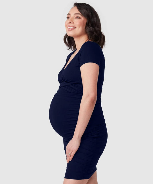Buy Navy Blue/Cream Maternity Nursing Wrap Cross-Over Seamfree