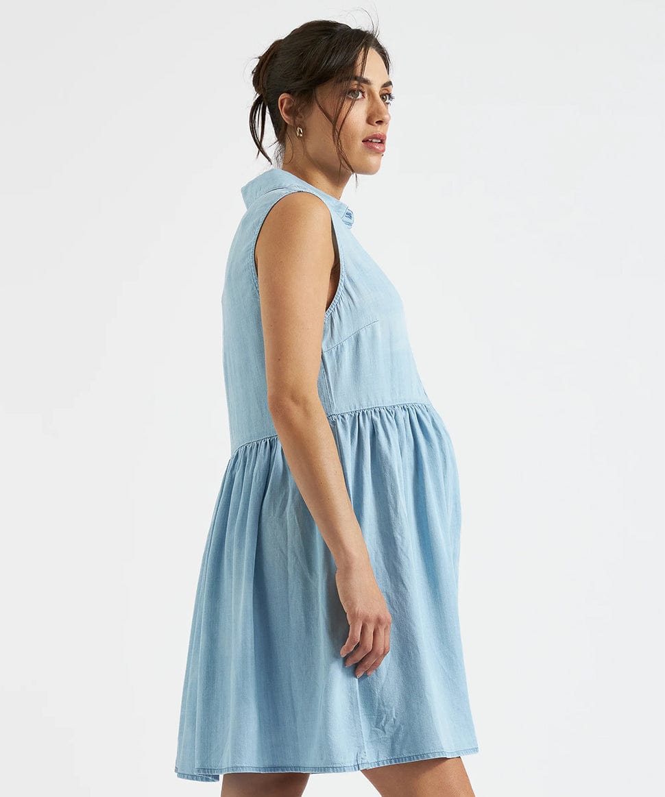 Bec Chambray Dress Ripe Maternity Maternity and Nursing Preggi Central Maternity Shop