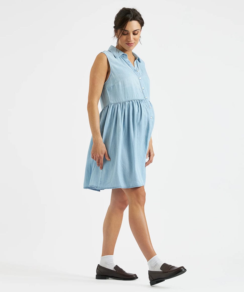 Bec Chambray Dress Ripe Maternity Maternity and Nursing Preggi Central Maternity Shop