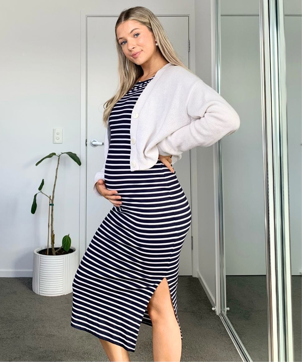 Boatneck Bodycon Nursing Dress Around April Maternity and Nursing Preggi Central Maternity Shop