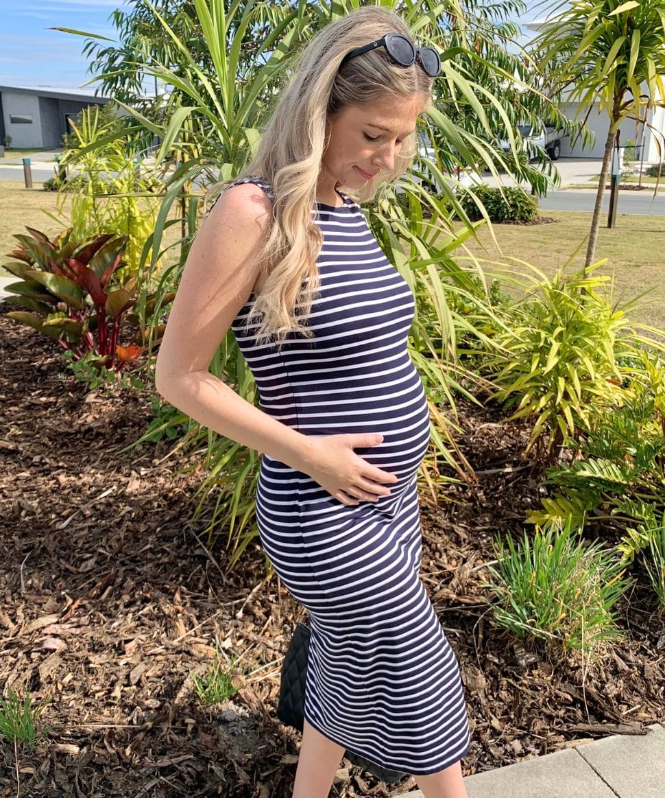 Boatneck Bodycon Nursing Dress Around April Maternity and Nursing Preggi Central Maternity Shop