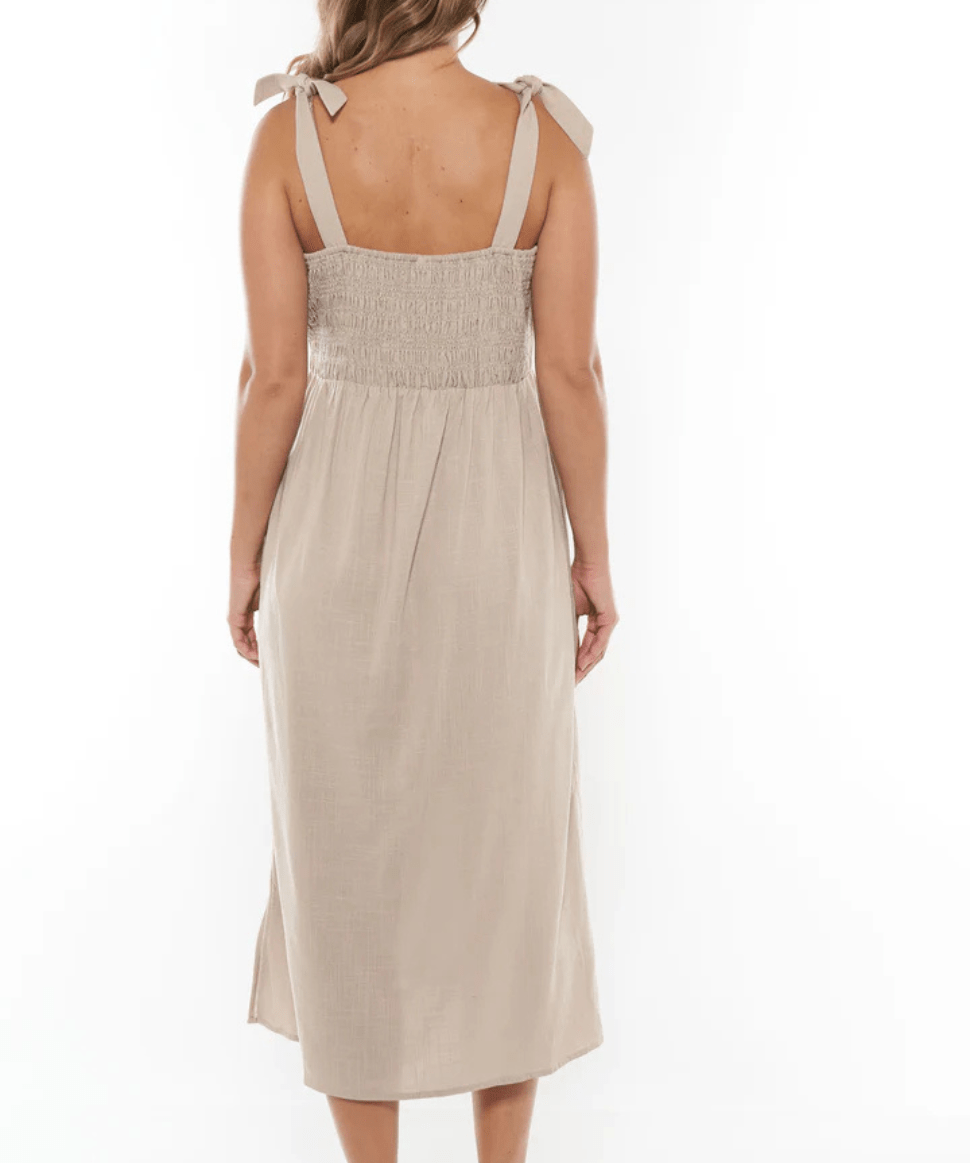 Breeze Along Midi Dress - Natural BAE the label Maternity and Nursing Preggi Central Maternity Shop