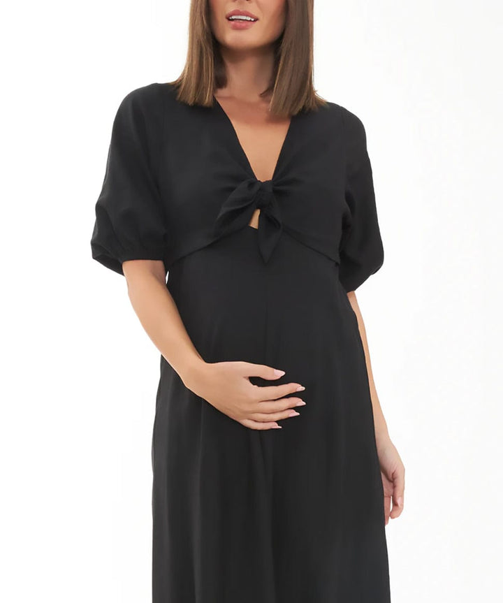 Camille Tie Front Linen Dress Ripe Maternity Maternity and Nursing Preggi Central Maternity Shop