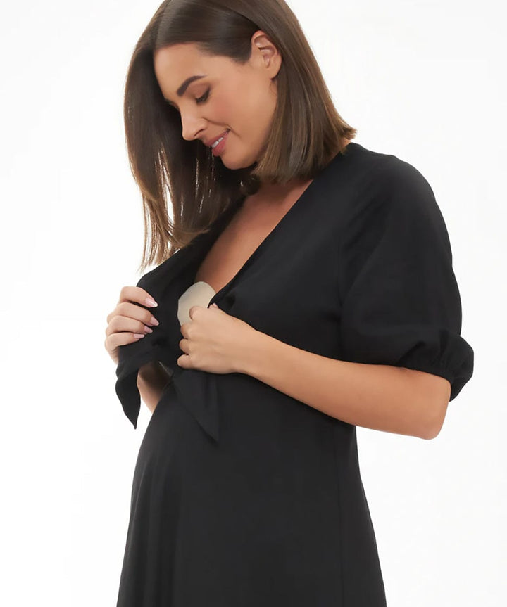 Camille Tie Front Linen Dress Ripe Maternity Maternity and Nursing Preggi Central Maternity Shop
