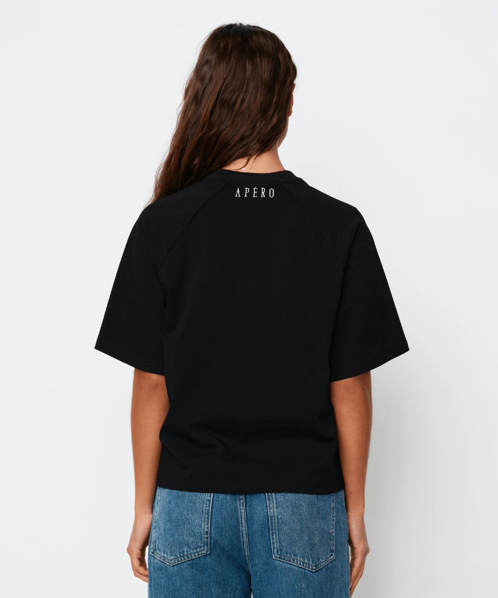 Classique Box-Cut Breastfeeding Tee - Black Apéro Maternity and Nursing Preggi Central Maternity Shop
