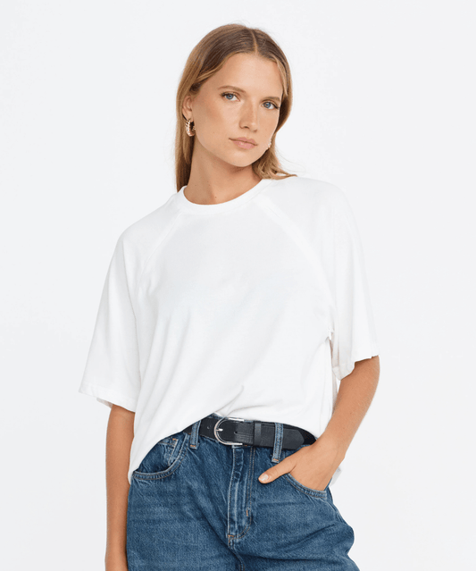 Classique Box-Cut Breastfeeding Tee - White Apéro Maternity and Nursing Preggi Central Maternity Shop