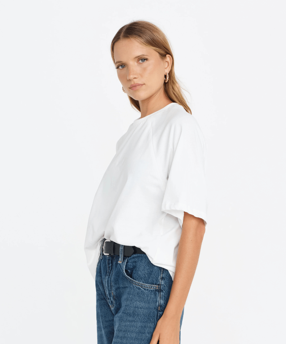 Classique Box-Cut Breastfeeding Tee - White Apéro Maternity and Nursing Preggi Central Maternity Shop