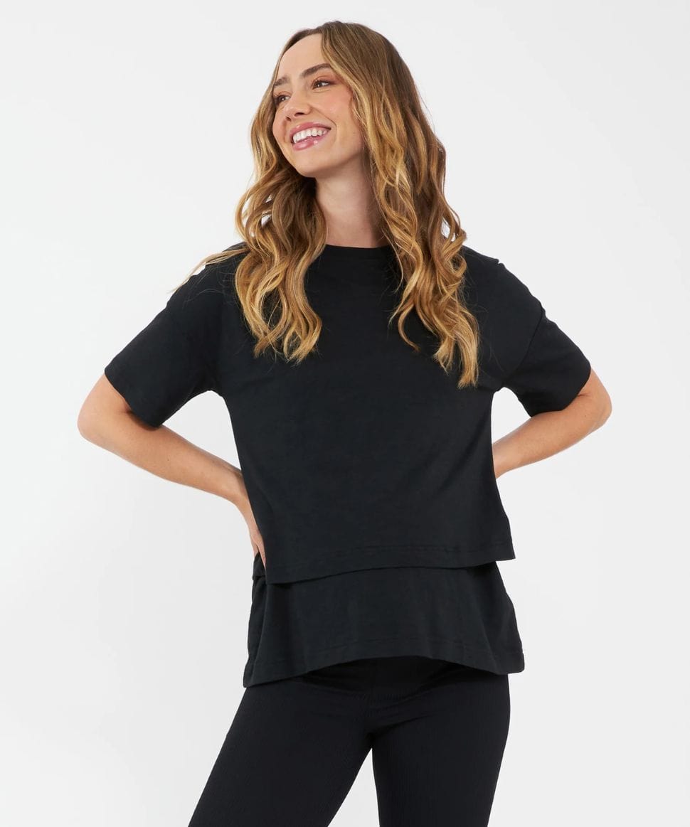 Claud Nursing Tee Black Ripe Maternity Maternity and Nursing Preggi Central Maternity Shop