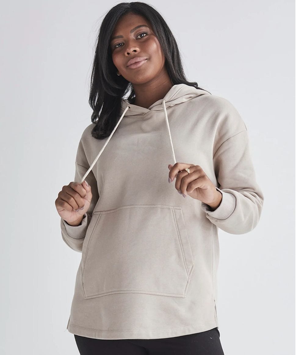 Comfortable Versatility Maternity & Nursing Hoodie in Beige Angel Maternity Maternity and Nursing Preggi Central Maternity Shop