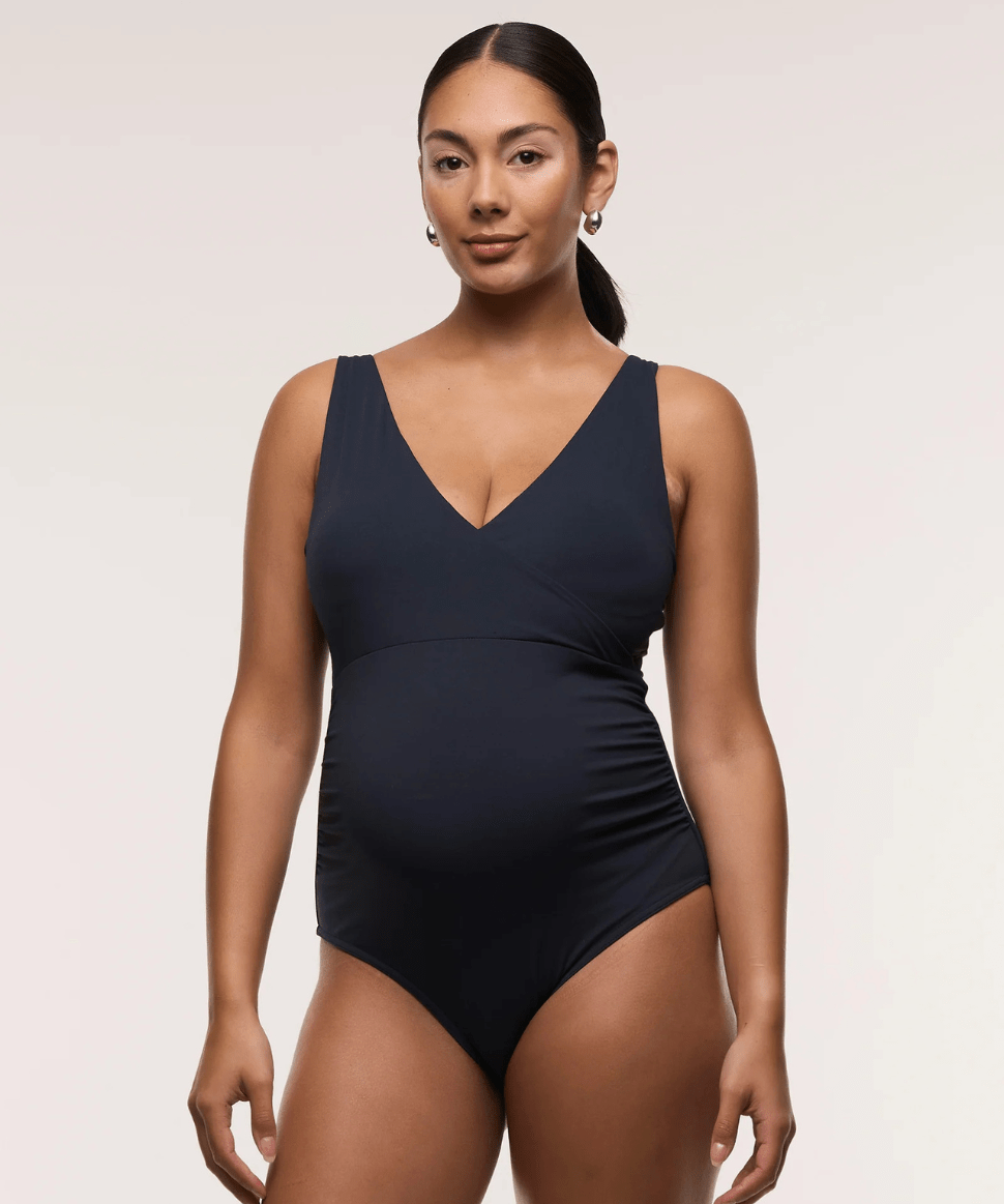 Cross Front One Piece Swimsuit Soon Maternity Maternity and Nursing Preggi Central Maternity Shop