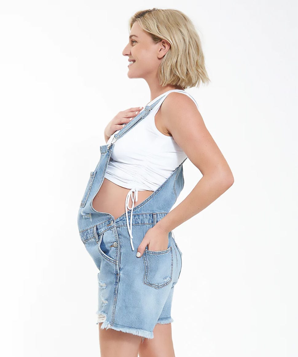 Denim Short Overalls Ripe Maternity Maternity and Nursing Preggi Central Maternity Shop