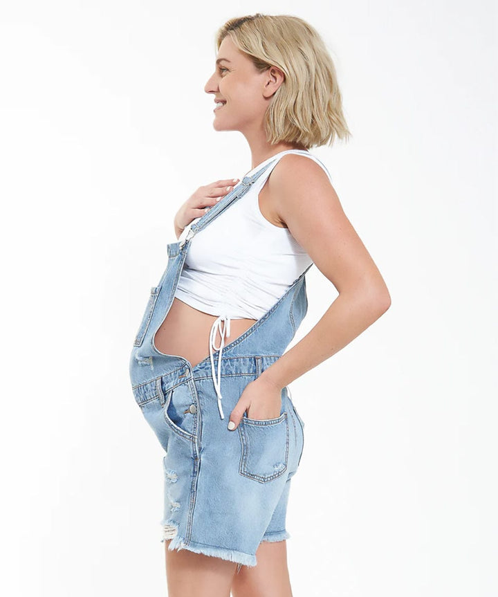 Denim Short Overalls Ripe Maternity Maternity and Nursing Preggi Central Maternity Shop