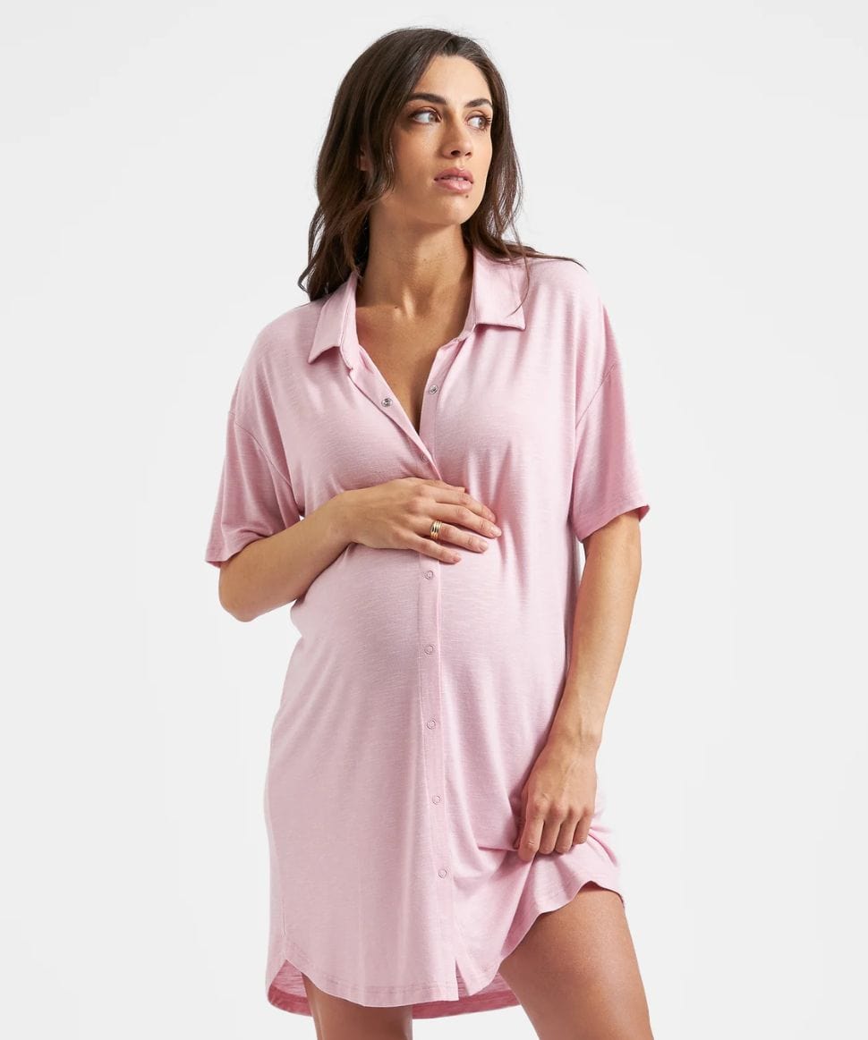 Dreamy Night Shirt Dusty Pink Ripe Maternity Maternity and Nursing Preggi Central Maternity Shop